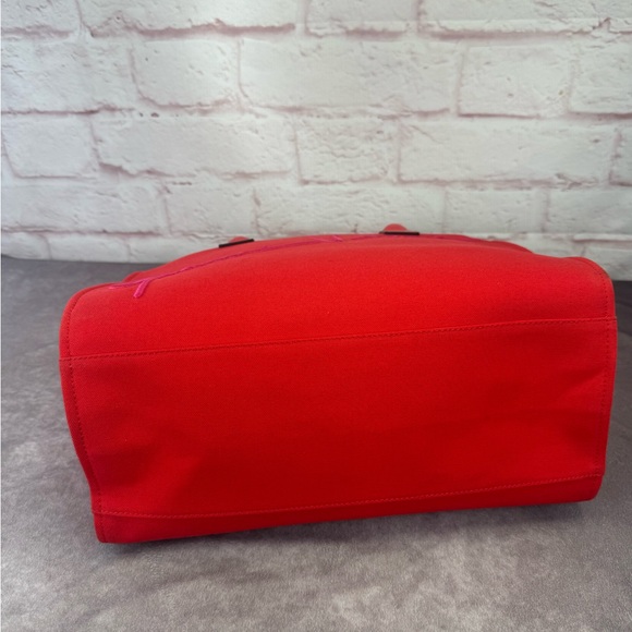 VERSACE Canvas Suppler Calfskin Cabas GV Signature Tote Red - Picture 9 of 16